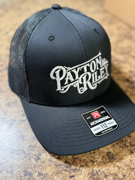 Black on Black Payton Riley Logo Hat