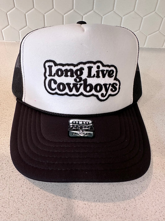 Long Live Cowboys Black & White Trucker Hat